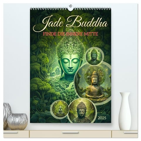 Jade Buddha - Finde die innere Mitte (hochwertiger Premium Wandkalender 2025 DIN A2 hoch), Kunstdruck in Hochglanz - Dirk Meutzner