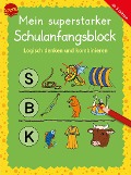Cover-Bild zum Titel 'Mein superstarker Schulanfangsblock. Logisch denken und kombinieren' von 'Katrin Merle, Katja Schmiedeskamp, Juliane Assies'