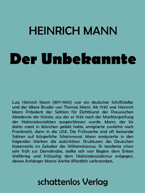 Der Unbekannte - Heinrich Mann