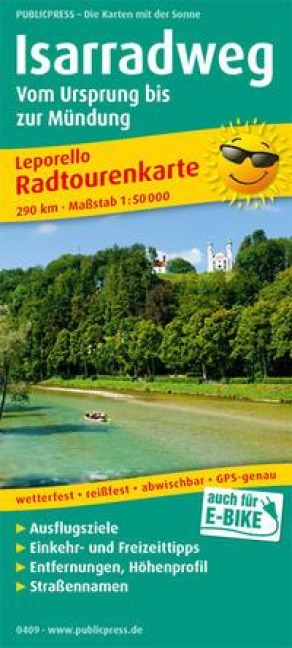 Isarradweg 1 : 50 000. Von der Quelle bis zur Mündung - 
