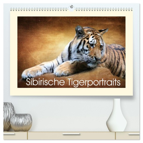 Sibirische Tigerportraits (hochwertiger Premium Wandkalender 2024 DIN A2 quer), Kunstdruck in Hochglanz - Heike Hultsch