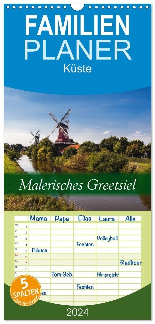 Familienplaner 2025 - Malerisches Greetsiel mit 5 Spalten (Wandkalender, 21 x 45 cm) CALVENDO - Hardy Dreegmeyer