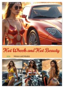 Cover-Bild zum Titel 'Hot Wheels and Hot Beauty - Motors and Models (Wall Calendar 2026 DIN A3 portrait), CALVENDO 12 Month Wall Calendar' von 'Claudia Schimmack'