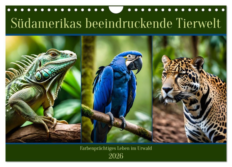 Südamerikas beeindruckende Tierwelt (Wandkalender 2026 DIN A4 quer), CALVENDO Monatskalender - Claudia Kleemann