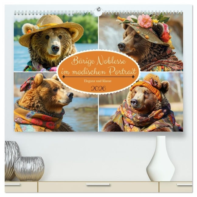 Bärige Noblesse im modischen Portrait. Eleganz und Klasse (hochwertiger Premium Wandkalender 2026 DIN A2 quer), Kunstdruck in Hochglanz - Rose Hurley