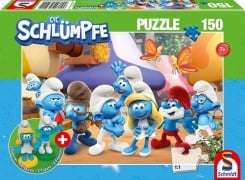 Cover-Bild zum Titel 'Schlumpfige Freunde, 150 Teile, mit Add-on (2 Figuren)' von ''