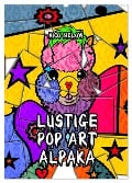 Lustige Pop Art Alpaka (Wandkalender 2024 DIN A2 hoch), CALVENDO Monatskalender - Nico Bielow