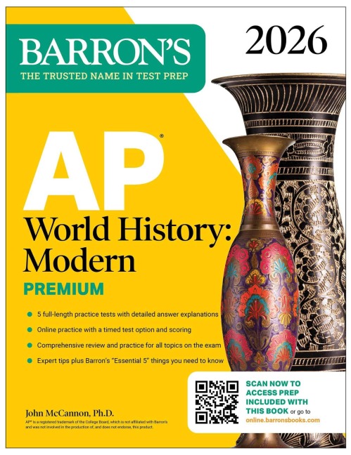 AP World History: Modern Premium, 2026: Prep Book with 5 Practice Tests + Comprehensive Review + Online Practice - Barron's Educational Series, John McCannon