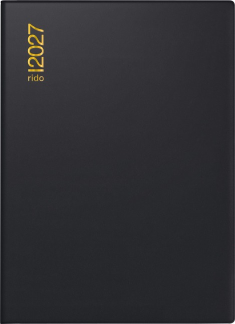 rido/idé 7013202907 Taschenkalender Mod. perfect/Technik I 2027 A6, Kunststoff, schwarz - 