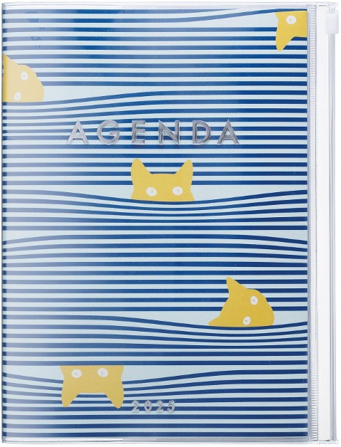 MARK'S 2024/2025 Taschenkalender A5 vertikal, Cats, Blue - 