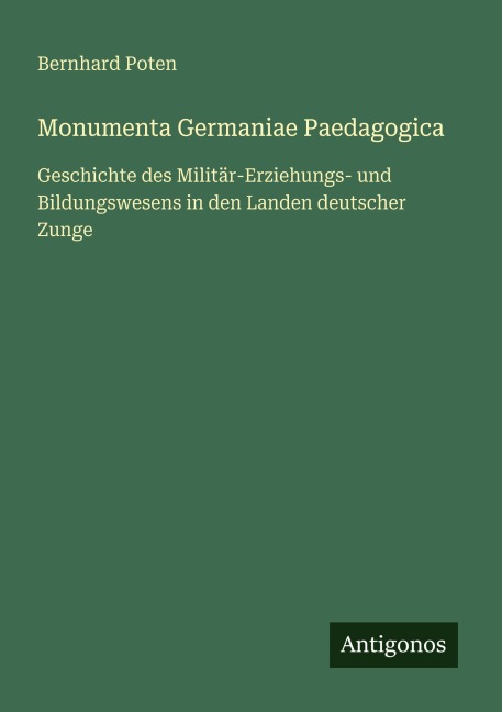 Monumenta Germaniae Paedagogica - Bernhard Poten