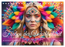 Cover-Bild zum Titel 'Farben der Weiblichkeit - Kunstvolle KI Portraits (Tischkalender 2026 DIN A5 quer), CALVENDO Monatskalender' von 'Fred Schimak'