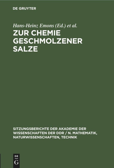 Zur Chemie geschmolzener Salze - 