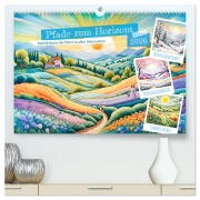 Cover-Bild zum Titel 'Pfade zum Horizont - Pastellträume der Natur in allen Jahreszeiten (hochwertiger Premium Wandkalender 2026 DIN A2 quer), Kunstdruck in Hochglanz' von 'Anja Frost'