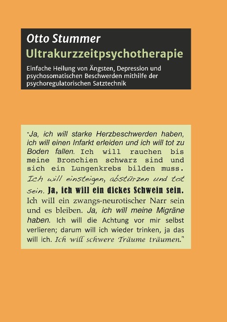 Ultrakurzzeitpsychotherapie - Otto Stummer