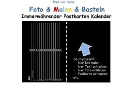 Cover-Bild zum Titel 'Foto & Malen & Basteln - Immerwährender Postkarten Kalender - schwarz (kartonierte Ausgabe in Ringbindung)' von 'Theo Von Taane'