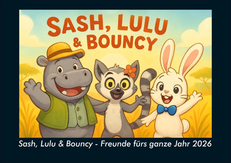 Sash, Lulu & Bouncy - Freunde fürs ganze Jahr 2026 Fotokalender DIN A4 - Kevin Heber, Tobias Schmitt
