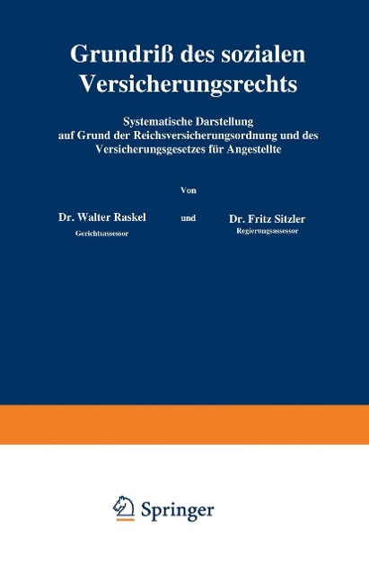 Grundriß des sozialen Versicherungsrechts - Walter Kaskel, Fritz Sitzler