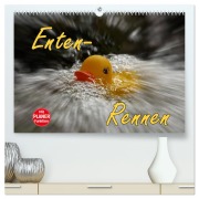 Enten-Rennen (hochwertiger Premium Wandkalender 2025 DIN A2 quer), Kunstdruck in Hochglanz - Jörg Sobottka