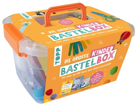 Die große Kinderbastelbox. Inkl. 3 Bastelbücher zum Downloaden. Mit Material und Anleitungen für lustige Bastelprojekte - 