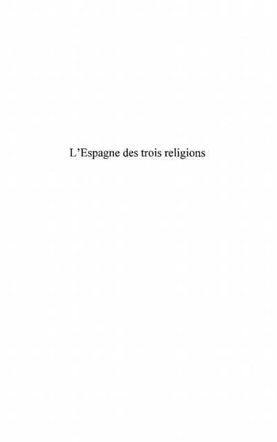 Espagne des trois religions L' - David Bensoussan