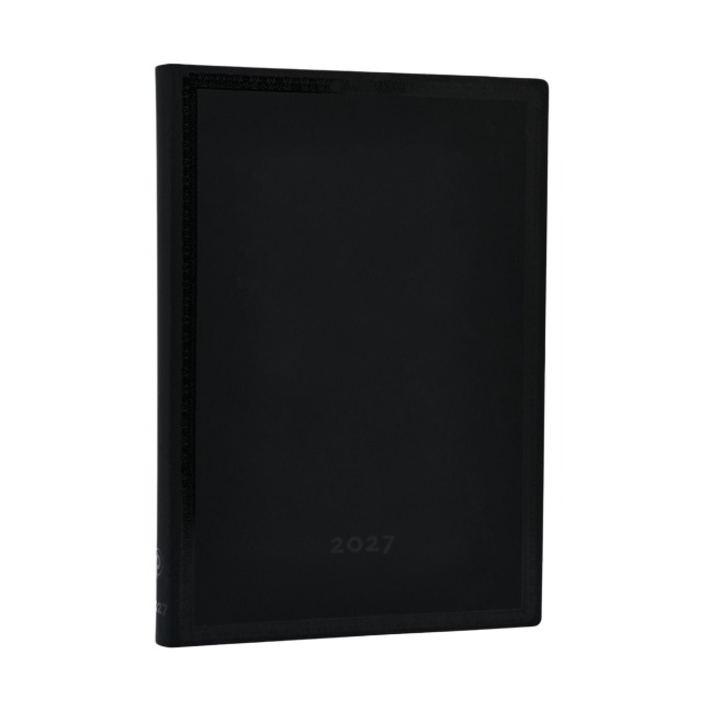 12-Monatskalender 2027 Black Edition Schlicht Midi Horizontal - 