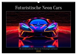 Futuristische Neon Cars (Wandkalender 2026 DIN A2 quer), CALVENDO Monatskalender - Steffen Gierok-Latniak