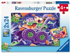 Cover-Bild zum Titel 'Kinderpuzzle 2x24 Teile - Monster Trucks' von ''