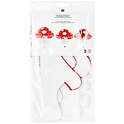 Wabenpapier Fliegenpilze, FSC MIX, 3 Stk, 1 Stk à 34 x 31 cm, 2 Stk à 24 x 21 cm - 