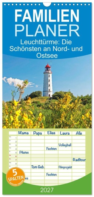 Familienplaner 2027 - Leuchttürme: Die Schönsten an Nord- und Ostsee mit 5 Spalten (Wandkalender, 21 x 45 cm) CALVENDO - Calvendo Calvendo