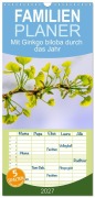 Cover-Bild zum Titel 'Familienplaner 2027 - Mit Ginkgo biloba durch das Jahr mit 5 Spalten (Wandkalender, 21 x 45 cm) CALVENDO' von 'Margret Rath Photography'