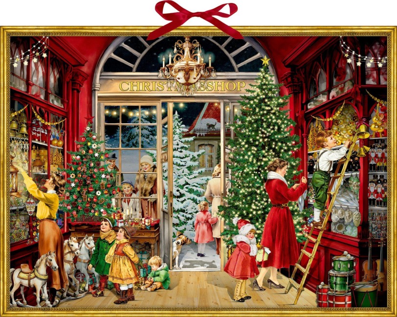 Wand-Adventskalender - Nostalgischer Weihnachtsladen - 