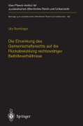 Cover-Bild zum Titel 'Die Einwirkung des Gemeinschaftsrechts auf die Rückabwicklung rechtswidriger Beihilfeverhältnisse' von 'Utz Remlinger'