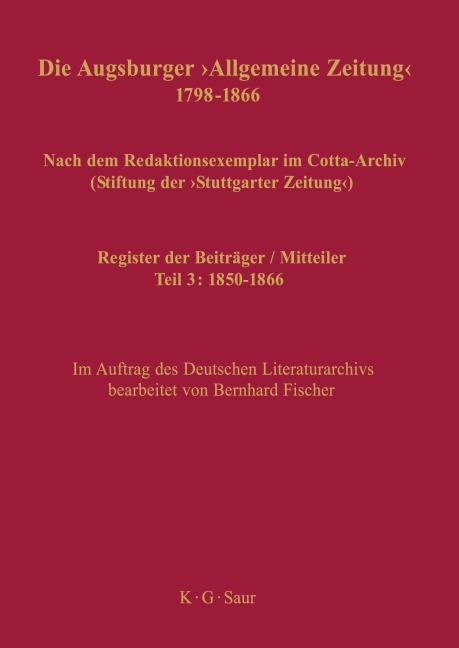 Register der Beiträger / Mitteiler - 