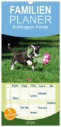 Cover-Bild zum Titel 'Familienplaner 2026 - Bulldoggen-Kinder mit 5 Spalten (Wandkalender, 21 x 45 cm) CALVENDO' von 'Elisabeth Stanzer'