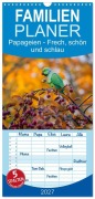 Cover-Bild zum Titel 'Familienplaner 2027 - Papageien - Frech, schön und schlau mit 5 Spalten (Wandkalender, 21 x 45 cm) CALVENDO' von 'Michael Voß'