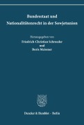 Cover-Bild zum Titel 'Bundesstaat und Nationalitätenrecht in der Sowjetunion.' von ''