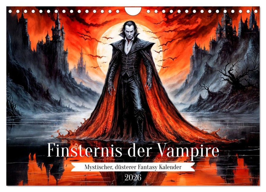 Finsternis der Vampire - Mystischer düsterer Fantasy Kalender (Wandkalender 2026 DIN A4 quer), CALVENDO Monatskalender - Anja Frost