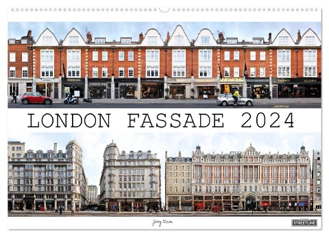 London Fassade 2024 (Wandkalender 2024 DIN A2 quer), CALVENDO Monatskalender - Jörg Rom