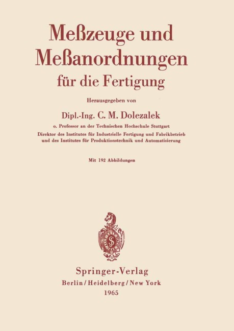 Meßzeuge und Meßanordnungen - Carl M. Dolezalek