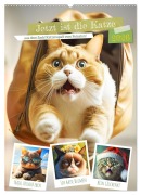 Cover-Bild zum Titel 'Jetzt ist die Katze aus dem Sack! Katzenspaß vom Feinsten! (Wandkalender 2026 DIN A2 hoch), CALVENDO Monatskalender' von 'Rose Hurley'