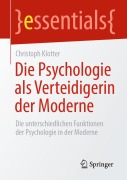 Cover-Bild zum Titel 'Die Psychologie als Verteidigerin der Moderne' von 'Christoph Klotter'