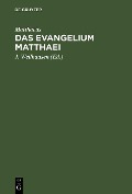 Cover-Bild zum Titel 'Das Evangelium Matthaei' von 'Matthaeus'