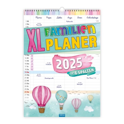 Trötsch Großbildkalender XL Familenplaner 2025 mit 6 Spalten - 