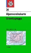 DAV Alpenvereinskarte 26 Silvrettagruppe 1 : 25 000 mit Wegmarkierungen und Skirouten - 