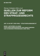 Cover-Bild zum Titel 'Entwürfe zu einer Strafverfahrensordnung und einer Friedens- und Schiedsrichterordnung (1936-1939)' von ''