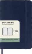 Cover-Bild zum Titel 'Moleskine 12 Monate Wochen Notizkalender 2027, Pocket/A6, 1 Wo = 1 Seite, rechts linierte Seite, Weicher Einband, Saphir' von ''
