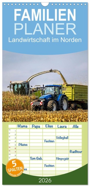 Familienplaner 2026 - Landwirtschaft im Norden mit 5 Spalten (Wandkalender, 21 x 45 cm) CALVENDO - Bianka Bondiek