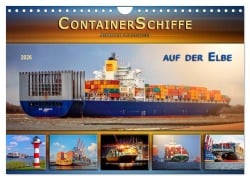 Cover-Bild zum Titel 'Containerschiffe auf der Elbe (Wandkalender 2026 DIN A4 quer), CALVENDO Monatskalender' von 'Peter Roder'