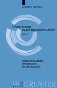 Nationalstaatliche Institutionen im Wettbewerb - Gerhard Wegner